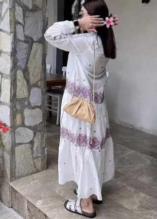 Довга сукня zara  з вишивкою8 фото
