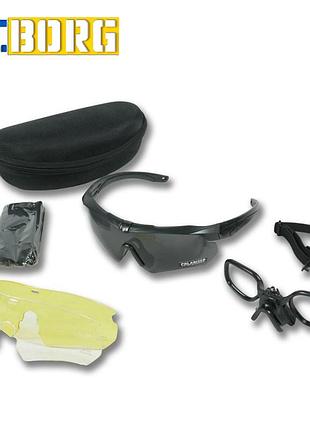 Тактичні окуляри polarized uv400 c5 з 3 лінзами та чорна оправа