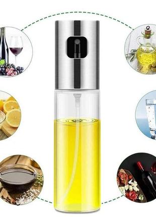 Бутылочка со спреем для пищевых жидкостей (масло, уксус) 100мл, емкость для подсолнечного масла