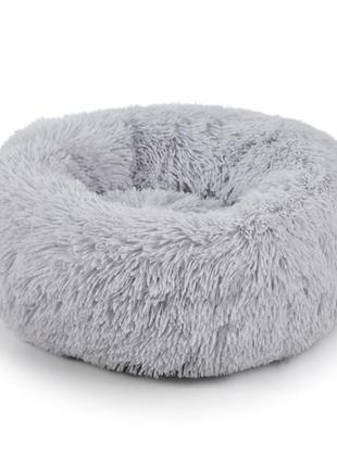 Лежак пуф для котів собак круглий taotaopets 552201 l grey