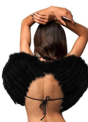 Черные крылья демона с перьями resteq. черные крылья ангела перьевые