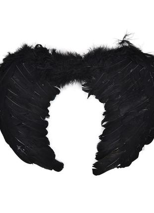 Черные крылья демона с перьями resteq. черные крылья ангела перьевые
