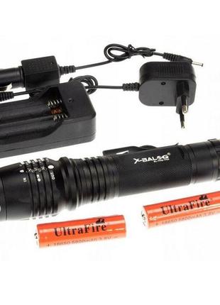 Ручной мощный аккумуляторный фонарь bailong bl-p08-p50, мощный ручной фонарик, ручной...