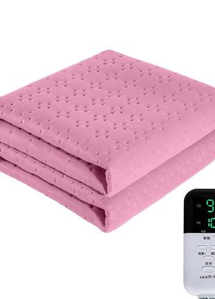 Електропростирадло плед ковдра з підігрівом від мережі 220 вольтів stt180*150 см pink
