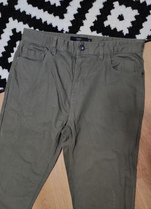 Джинси чоловічі хакі зелені завужені прямі slim fit next jeans man, розмір l2 фото