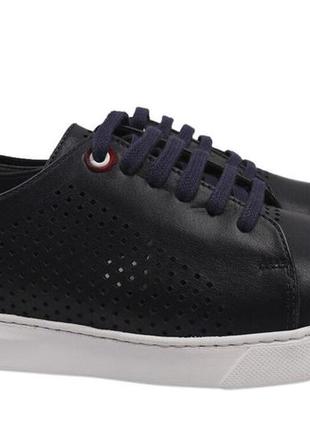 Кеды мужские из натуральной кожи, на низком ходу, на шнуровке, цвет синий, турция ridge, 43