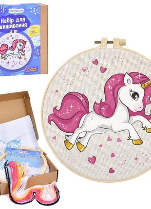 Дитячий набір для вишивання "єдиноріг" dyek1014 п'яльце 20 см