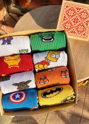 Бокс жіночих шкарпеток 36-41 р на 8 пар у подарунковій коробці