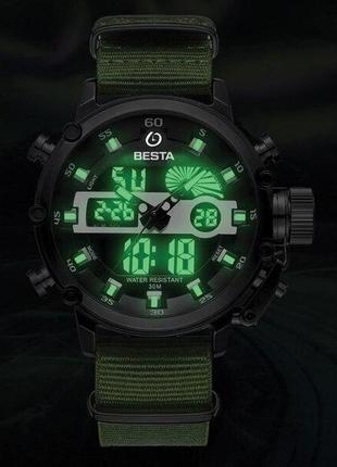 Чоловічий годинник megalith prof green4 фото