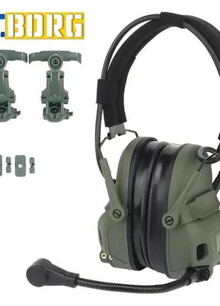 Тактичні активні навушники hd-17 олива