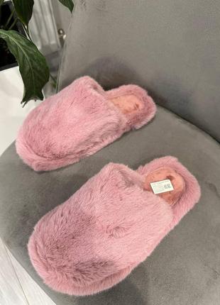 Тапочки отличного качества домашние тапочки розового цвета стильные тапочки с закрытым носочком