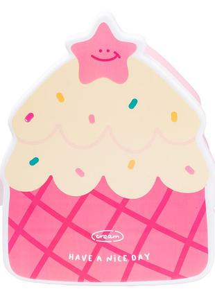 Ланч-бокс дитячий зі столовими приладами cake 20*18*8 см, рожевий