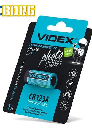 Батарейка литиевая videx cr123a 1шт blister card