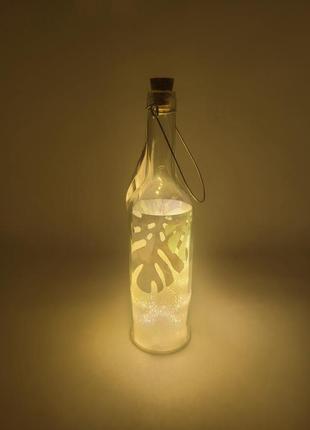 Декоративна led пляшка з підсвічуванням edeka 7 х 30 см з таймером, пляшка з гірляндою на батарейках
