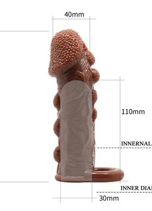 Подовжувальна насадка — презерватив brave man коричнева