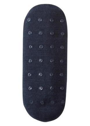 Чоловічі в'язані шкарпетки-тапочки на хутрі livergy ian 426537 2301 43-46 темно-синій...