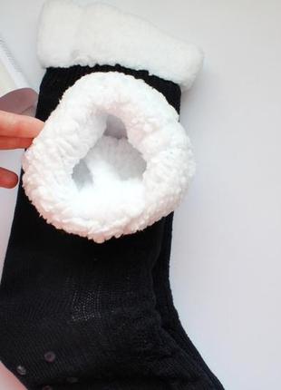 Чоловічі в'язані шкарпетки-тапочки на хутрі livergy ian 426537 2301 43-46 темно-синій...