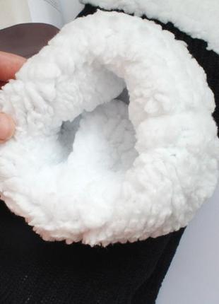 Чоловічі в'язані шкарпетки-тапочки на хутрі livergy ian 426537 2301 43-46 темно-синій...