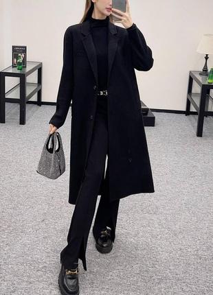 Пальто черное бежевое