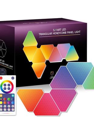Настінний світильник smart triangular quantum light sal-012b bluetooth usb interface with app 6pcs white