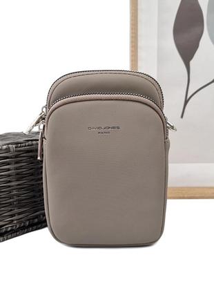 Женская мини сумка через плечо полиэстер бежевый арт.cm6906а beige davidjones франція