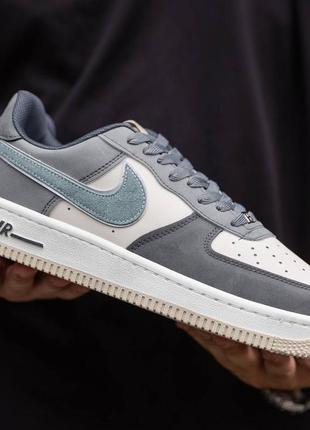 Чоловічі кросівки nike air force grey white, найк еір форс сірі з білим