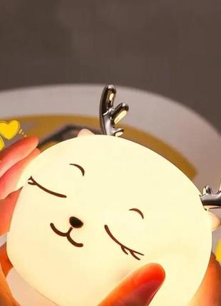 Силиконовый детский аккумуляторный ночник "оленёнок" el-543-24-2 с таймером 60мин