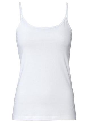 Майка бельевая хлопковая трикотажная для женщины esmara lidl 369947 m белый