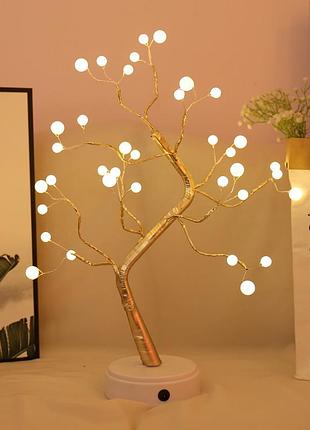 Декоративное светодиодное дерево светильник ночник 50 см bonsai led tree light pearl