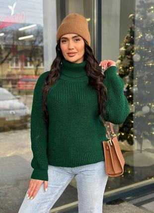 Вязаный свитер с горловиной 3