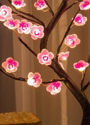 Декоративне світлодіодне дерево світильник нічник 50 см bonsai led tree light flower3 фото