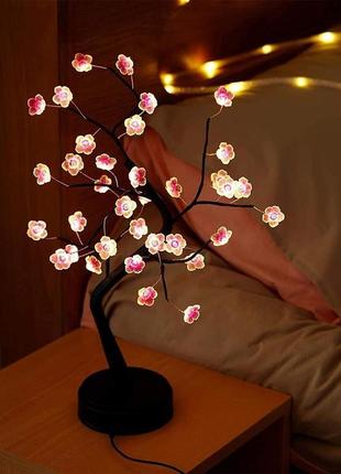 Декоративне світлодіодне дерево світильник нічник 50 см bonsai led tree light flower6 фото