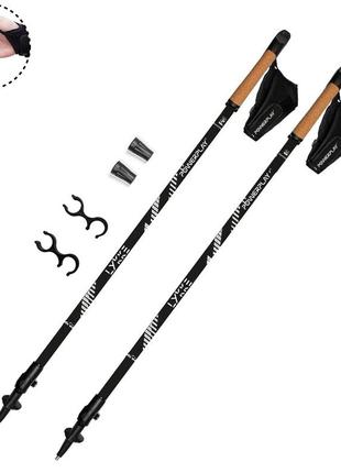 Палиці для скандинавської ходьби powerplay 9104 lykke black/white 80-135 см (пара)