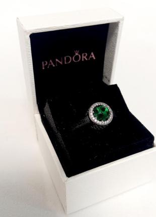 Срібний шарм (бусіна) pandora "насичене зелене сяйво" пандора подарок для жінки