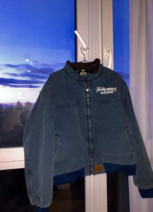 Vintage carhartt x stussy detroit jacket