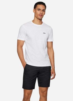 Футболка hugo boss regular fit organic cotton белая с логотипом