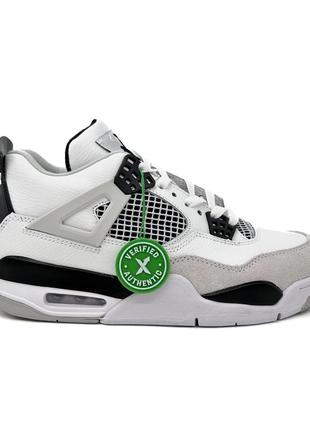 Кроссовки мужские nike air jordan 4 white/grey/black1 фото