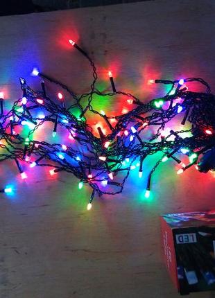 Новорічна світлодіодна гірлянда штора-дощик 120led 3м*0.6 м мультиколор rb/rg
