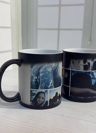 Кружка з фото хамеліон змінює колір "фотоколаж" 330 мл ціна за 1 шт