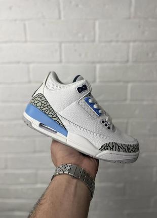 Найк джордан ретро 3, кроссовки женские nike jordan retro 3 белые с голубым