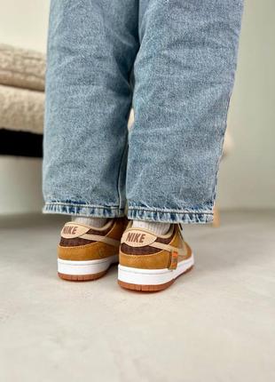 Кеды женские nike dunk low teddy bear, кроссовки женские найк данк лоу светло-коричневые9 фото