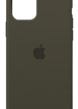 Силиконовый чехол с микрофиброй внутри apple iphone 11 silicon case цвет #22 dark olive