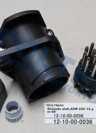 Розетка електрична (гніздо) для adr 24v 15 pin 90