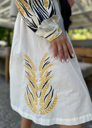 Вишита сукня міді 💕 біла сукня вишиванка 💕3 фото