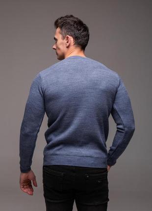 Блакитний чоловічий светр "fine mesh" 7