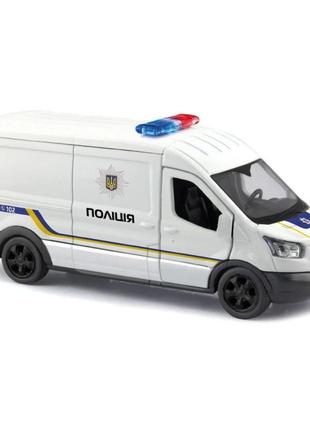 Автомодель "ford transit van полиция" 250343u, 1:32