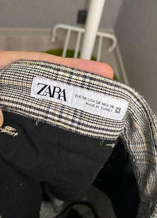 Серые клетчатые брюки от бренда zara man6 фото