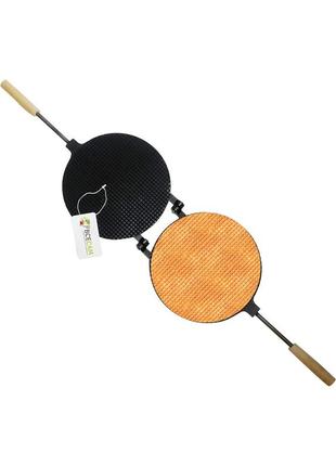 Форма для випікання вафельних трубочок вафельниця кругла 220 мм з антипригарним / тефлоновим покриттям уцінка3 фото