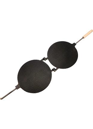 Форма для випікання вафельних трубочок вафельниця кругла 220 мм з антипригарним / тефлоновим покриттям уцінка5 фото