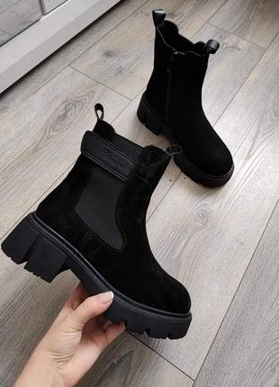 Зимние ботинки замша